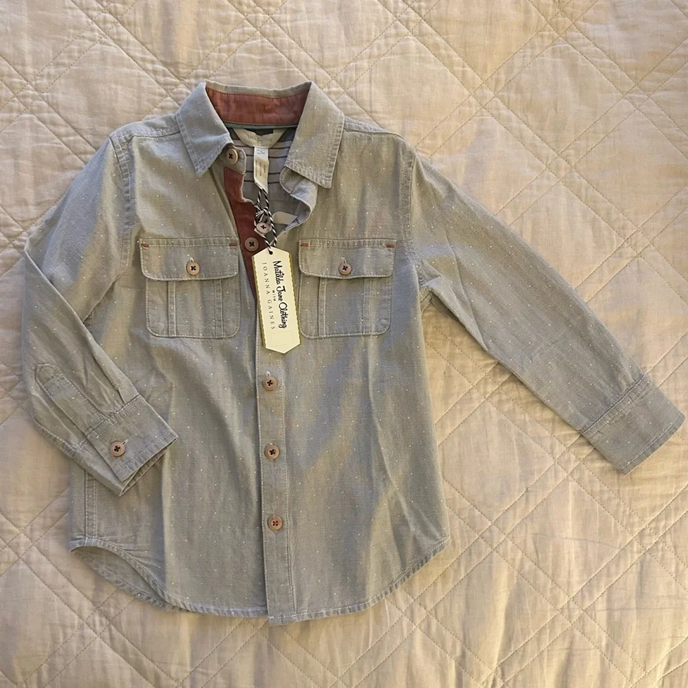 matilda jane grey button-up NWT